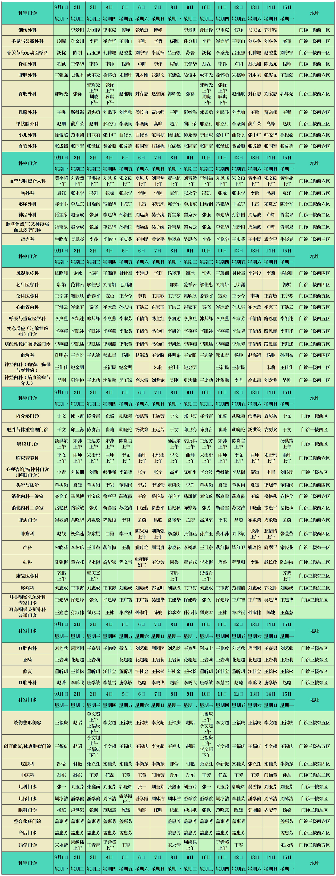 滨州市人民医院西院区门诊出诊排班9.1-9.30_Sheet1 (2).jpg 滨州市人民医院西院区门诊出诊排班9.1-9.30_Sheet1 (2).jpg